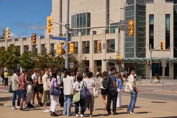people on queens campus 