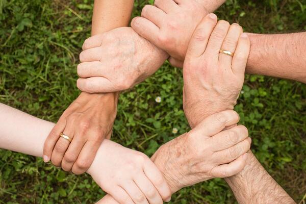 People holding hands